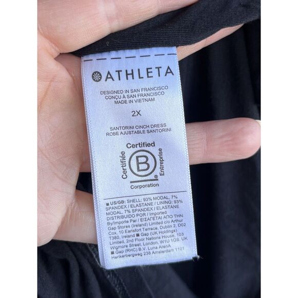 Athleta Santorini Cinch Dress - Size 2X - Black - Picture 9 of 10